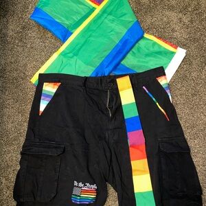 Colorful Pride Men's Shorts, Tie & Flag